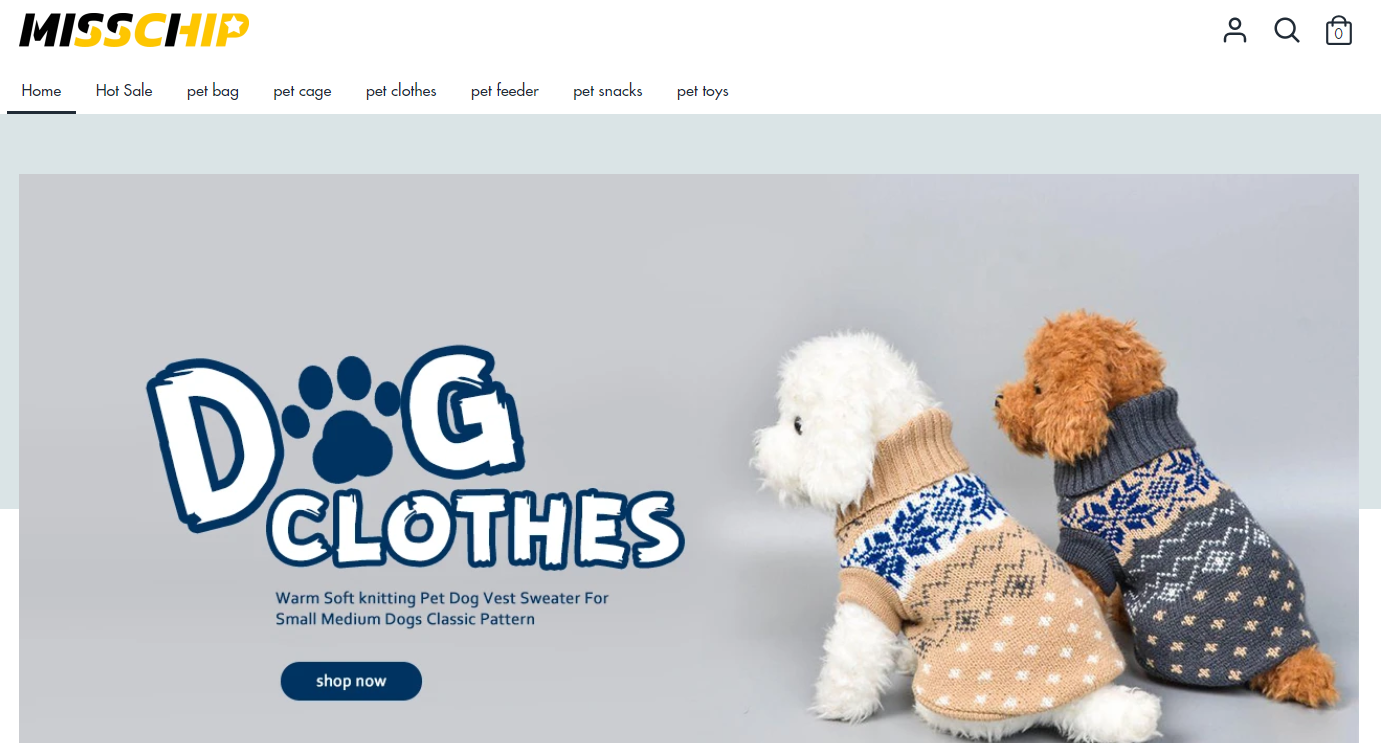Misschip online store homepage image