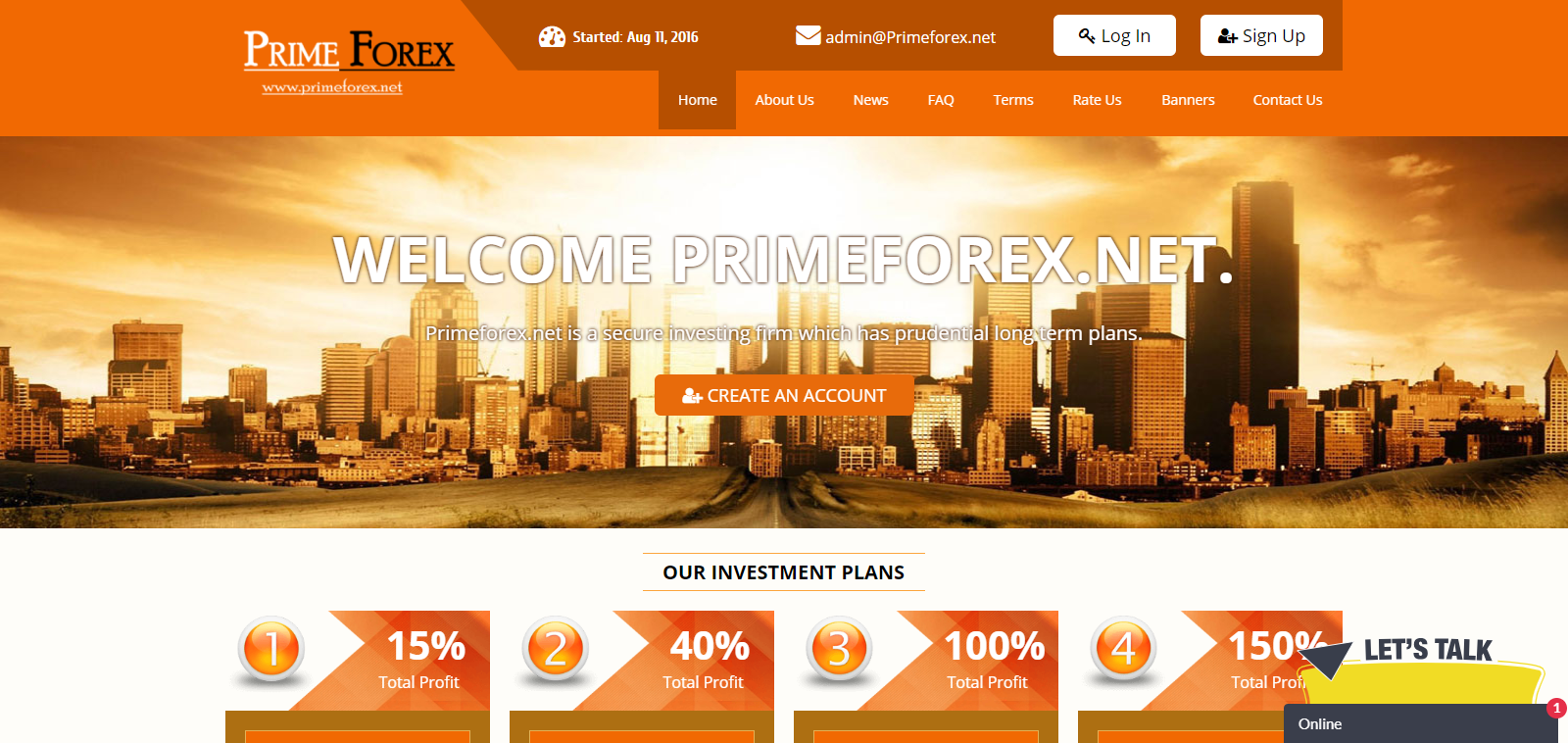 primeforex homepage image