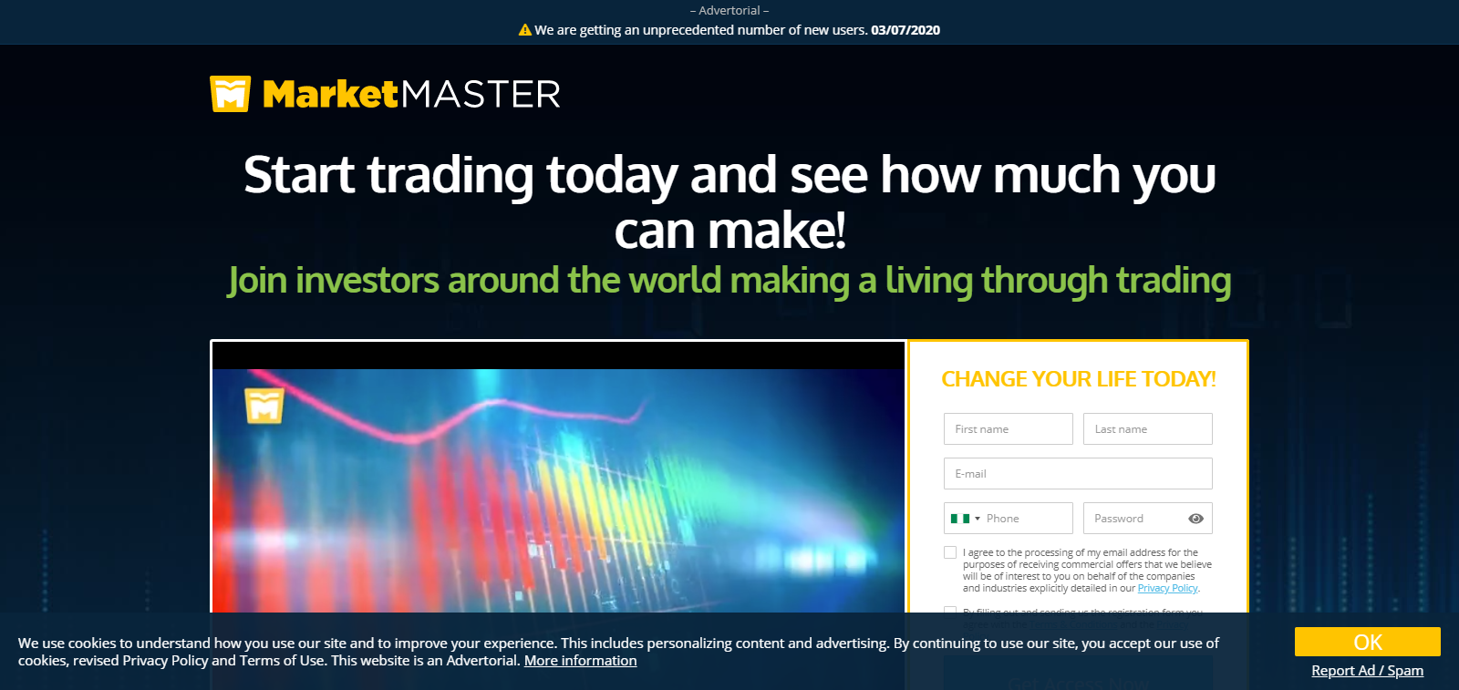 MarketMaster Homepage Image