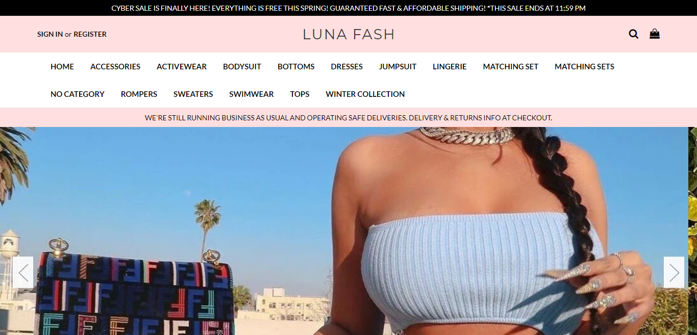 LunaFash Homepage Image