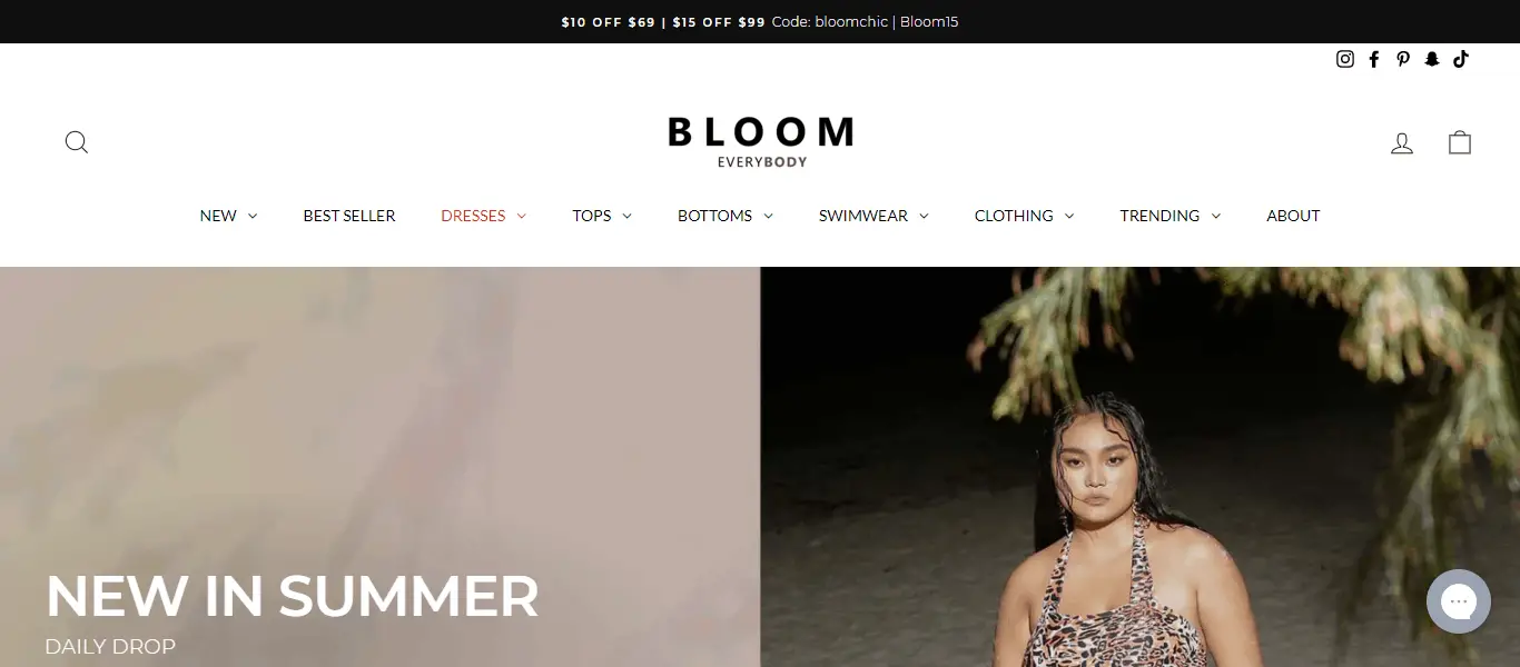 bloomchic.com Homepage Image
