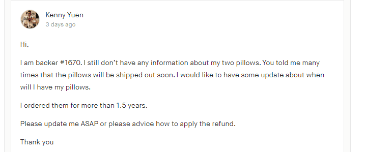 Nuzzle Pillow Complaint