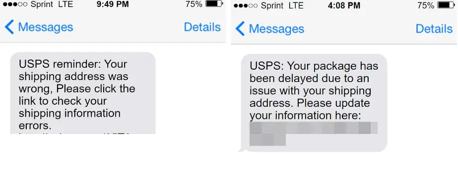 Beedpakes Usps scam text