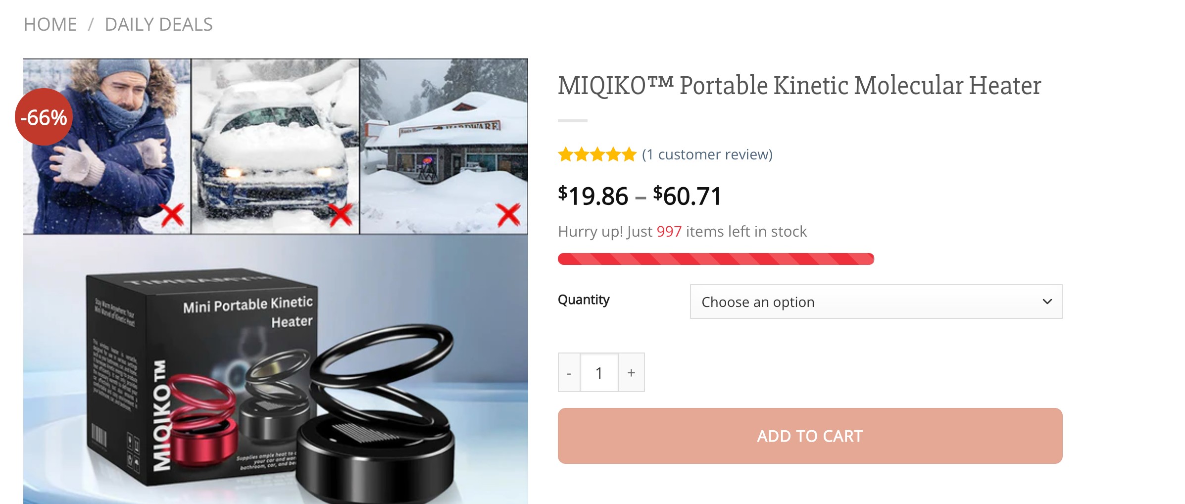 Buy MIQIKO Portable Kinetic Molecular Heater, MIQIKO Kinetic