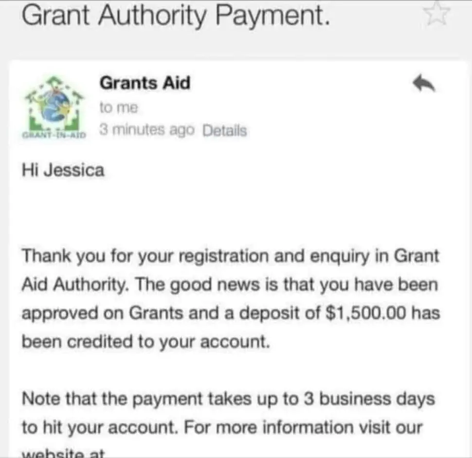 Grant Aid Authority Scam on Facebook - Don't Be A Victim - SabiReviews